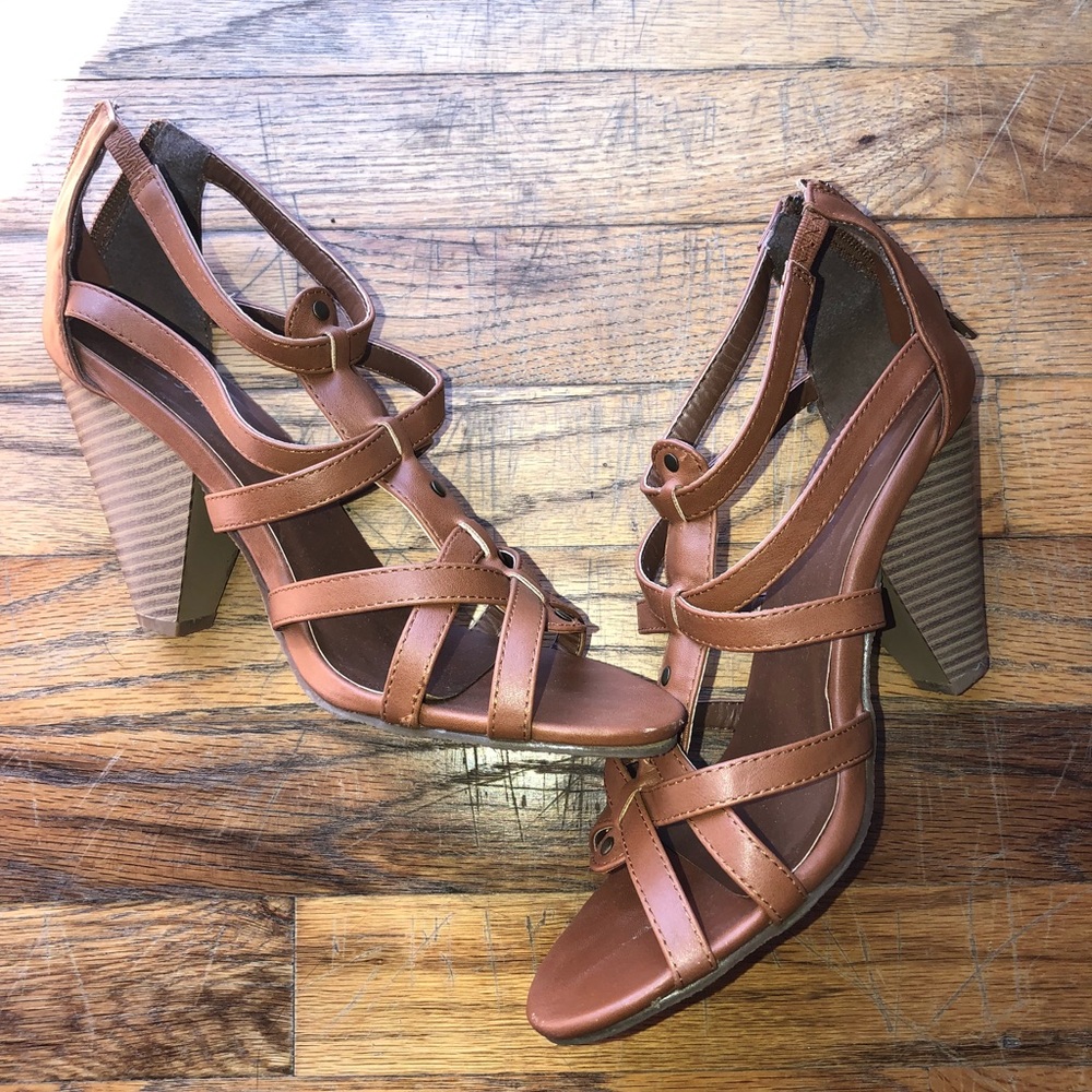 Strappy Leather Cuban Heels